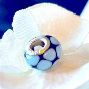 PUGSTER 925 STERLING SILVER SOLID CORE  GLASS BEAD